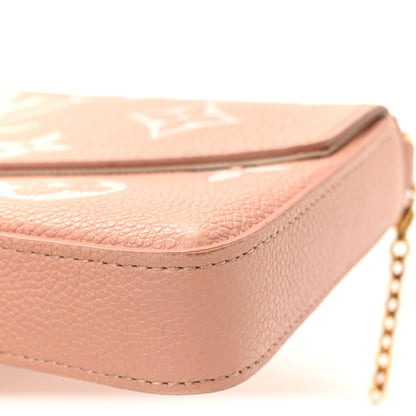 Louis Vuitton Empreinte Monogram Giant Felicie Pochette Chain Wallet Rose Trianon Creme 15 of 16