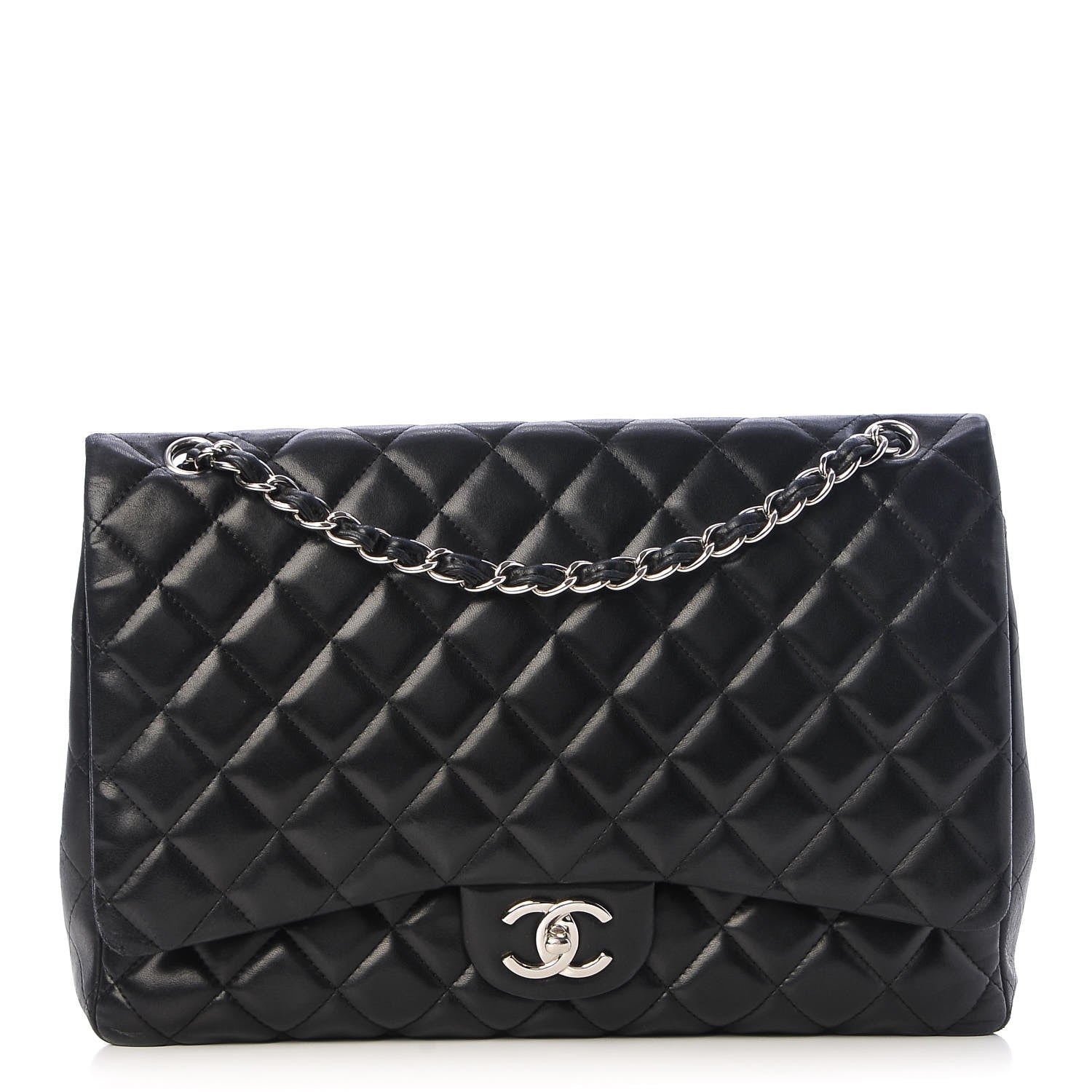 Chanel Lambskin Quilted Maxi Double Flap Black 1 of 8