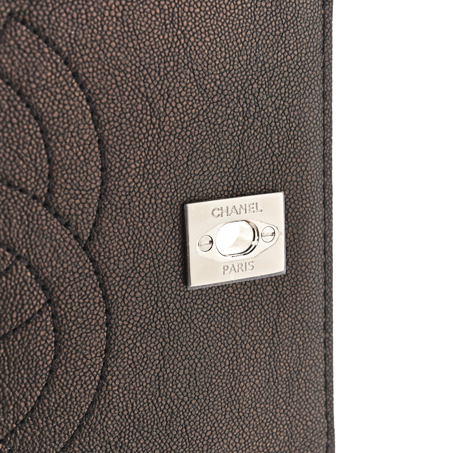 Chanel Metallic Caviar Chevron Quilted Medium Statement Flap Bronze 6 of 13