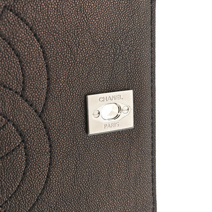 Chanel Metallic Caviar Chevron Quilted Medium Statement Flap Bronze 6 of 13