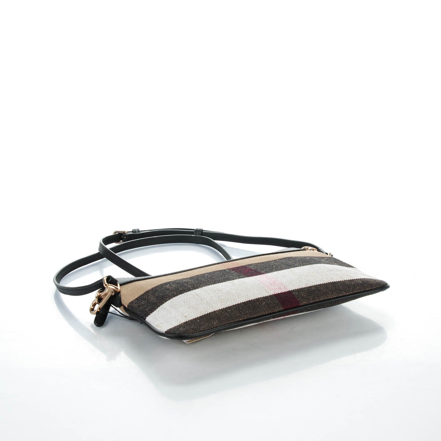 Burberry Mega Check Peyton Crossbody Clutch Bag Black 4 of 8