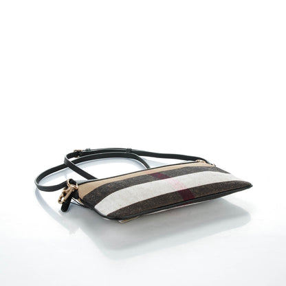 Burberry Mega Check Peyton Crossbody Clutch Bag Black 4 of 8