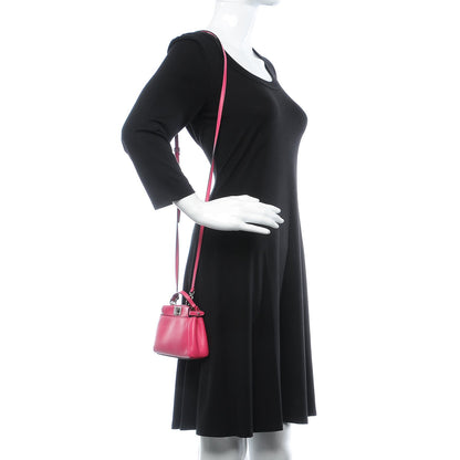 Fendi Shiny Nappa Micro Peekaboo Iconic Satchel Fuxia 2 of 15