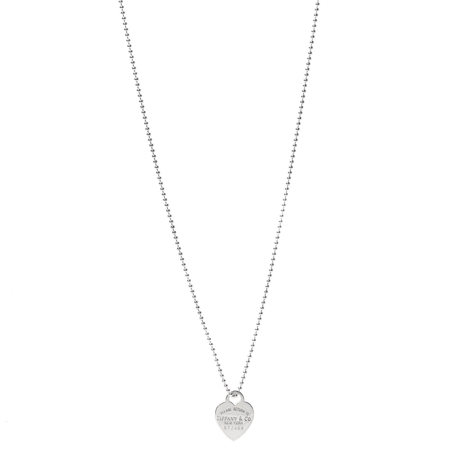 Tiffany Sterling Silver Long Return to Tiffany Heart Pendant Necklace 1 of 6
