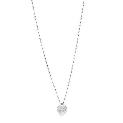 Tiffany Sterling Silver Long Return to Tiffany Heart Pendant Necklace 1 of 6