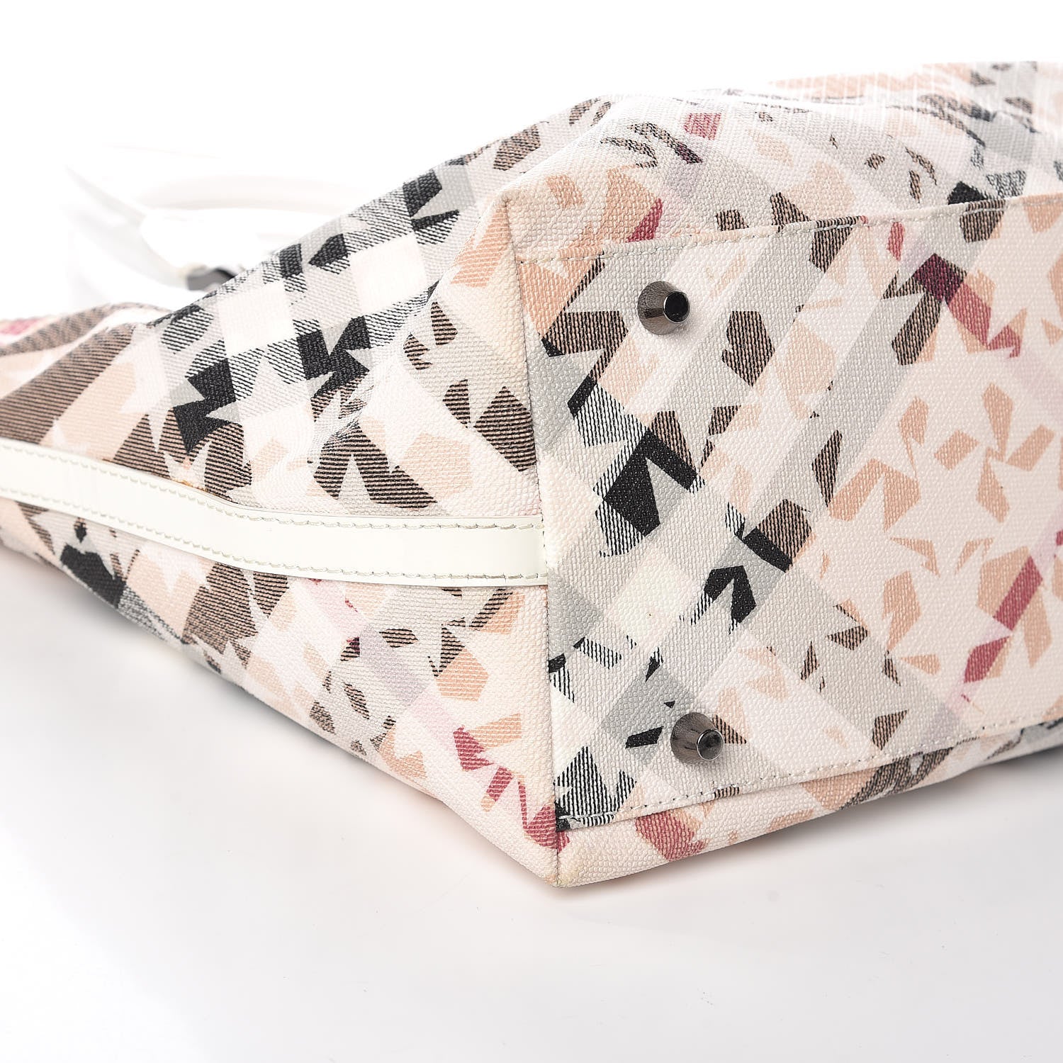Burberry Patent Supernova Check Stars Medium Nickie Tote White 5 of 21