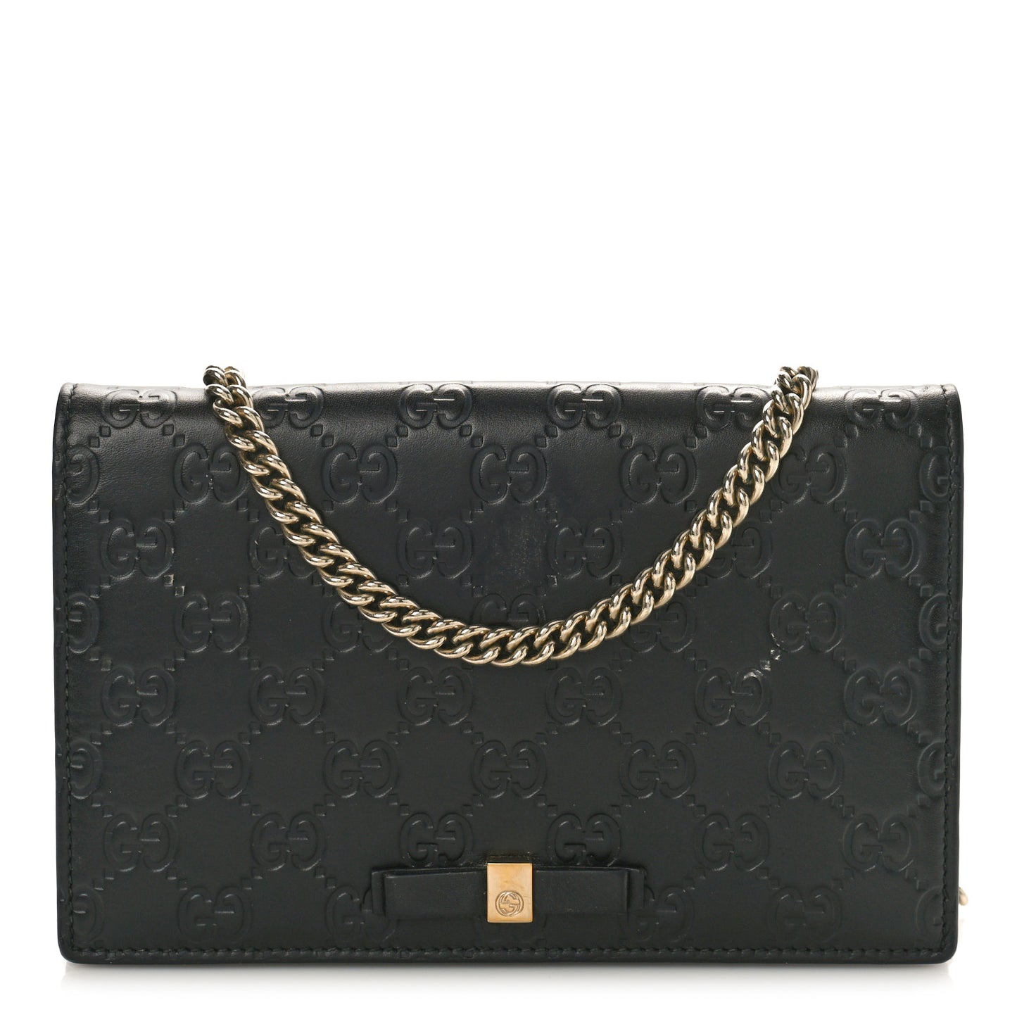 Guccissima Signature Bowy Chain Wallet Black