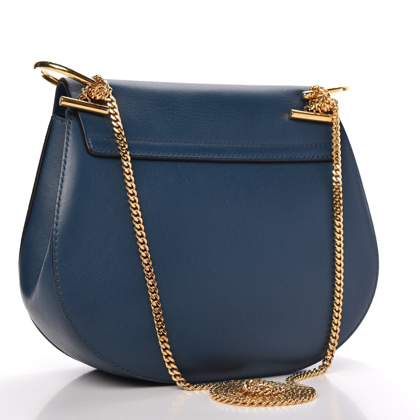 Suede Smooth Calfskin Drew Shoulder Bag Majolica Blue