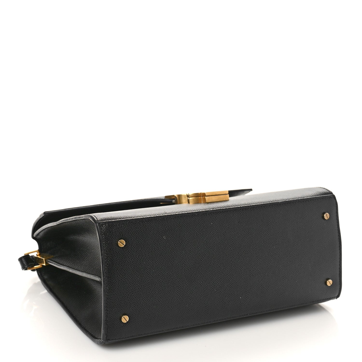 Saint Laurent Grain de Poudre Medium Classic Monogram Cassandra Top Handle Black Rouge Legion 4 of 13