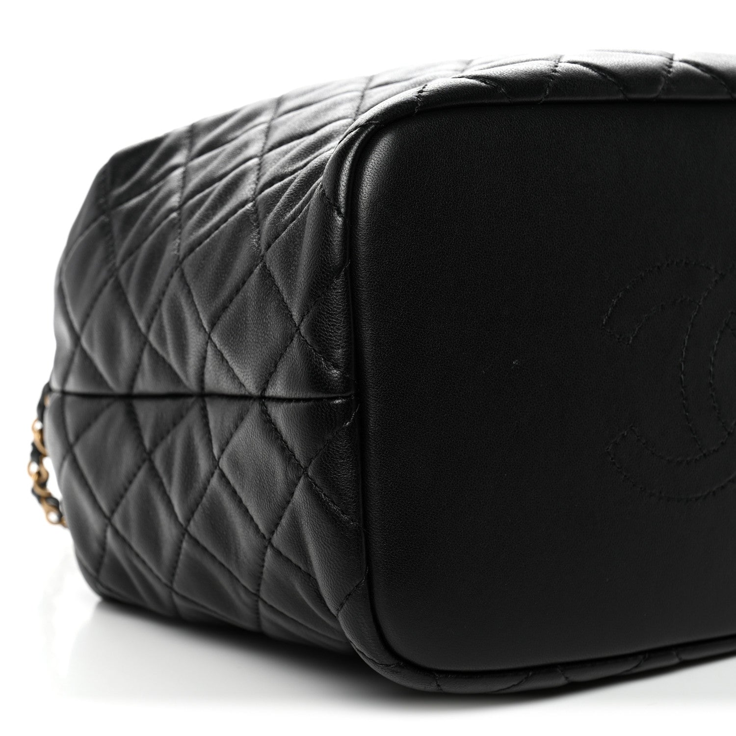Chanel Lambskin Quilted Large Perfect Meeting Hobo Black 9 of 11