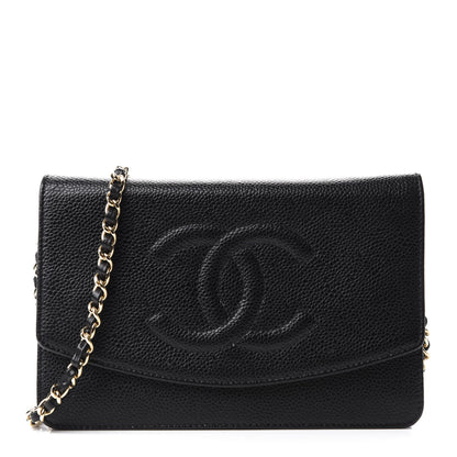 Chanel Caviar Timeless CC Wallet On Chain WOC Black 1 of 11