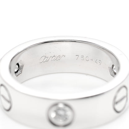 Cartier 18K White Gold 3 Diamond 5.5mm LOVE Ring 49 4.75 4 of 6