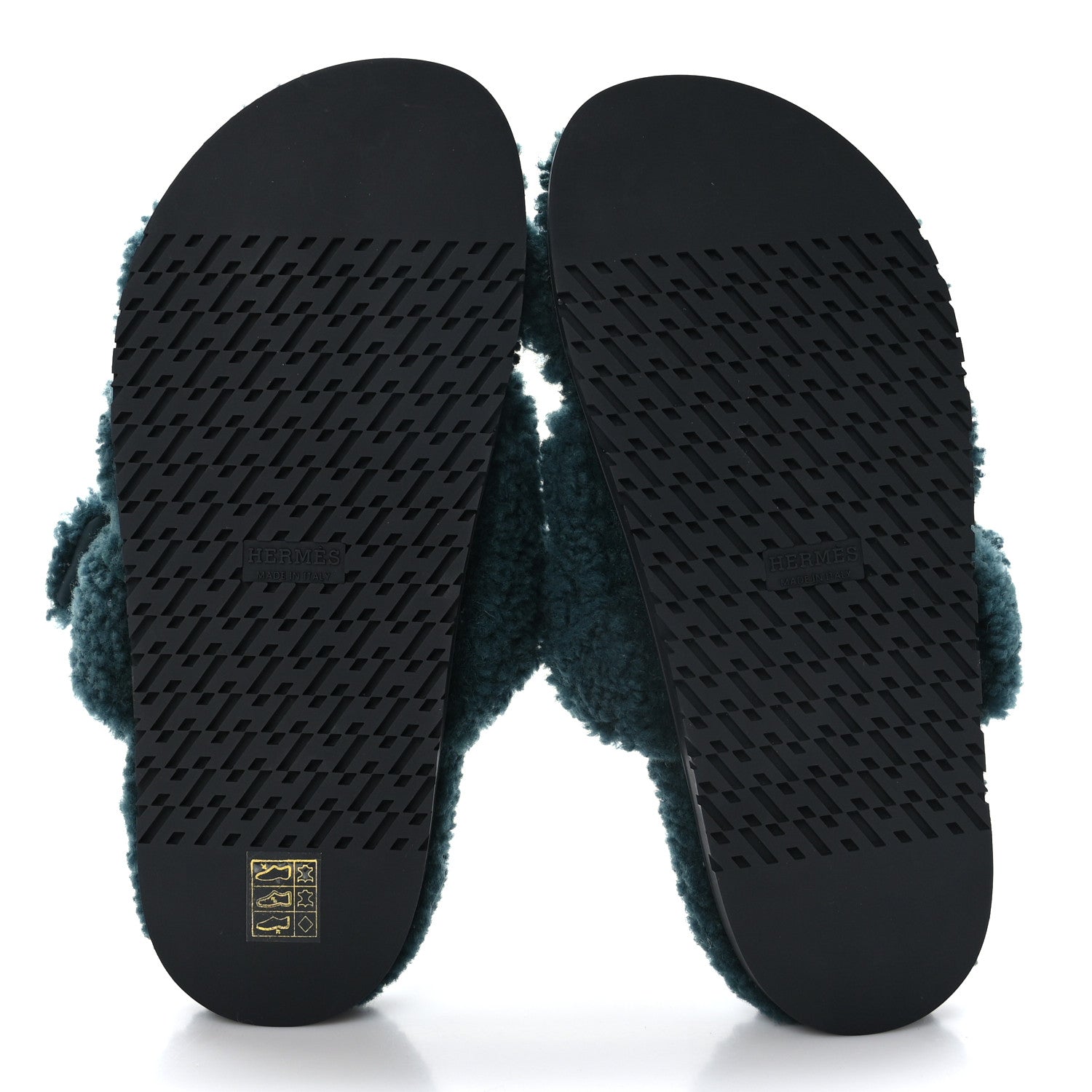 Hermes Woolskin Womens Chypre Sandals 38 Vert Anglais 5 of 8