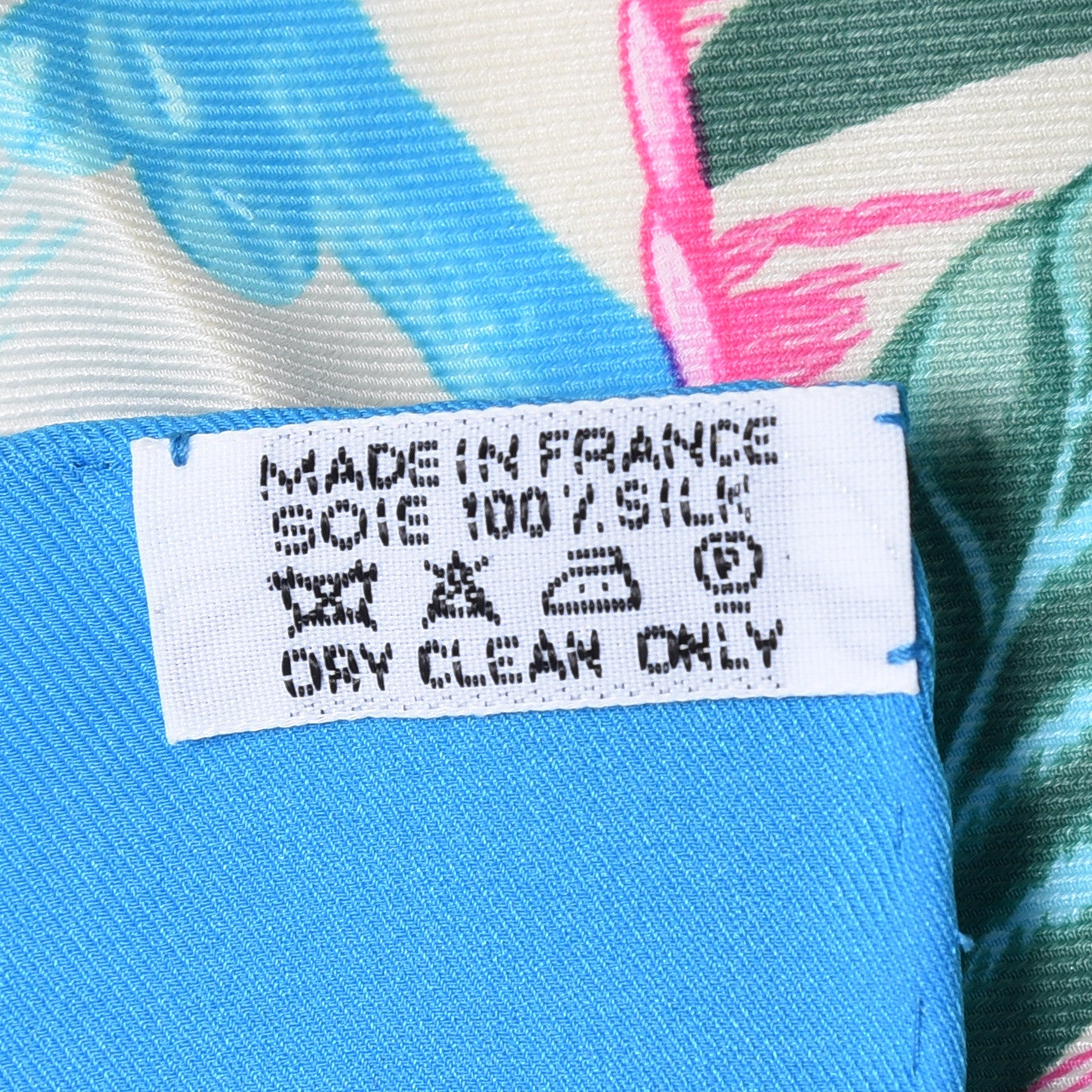 Hermes Silk Vintage Tropiques Scarf 70 Turquoise Gris Perle Rose Vif 5 of 6