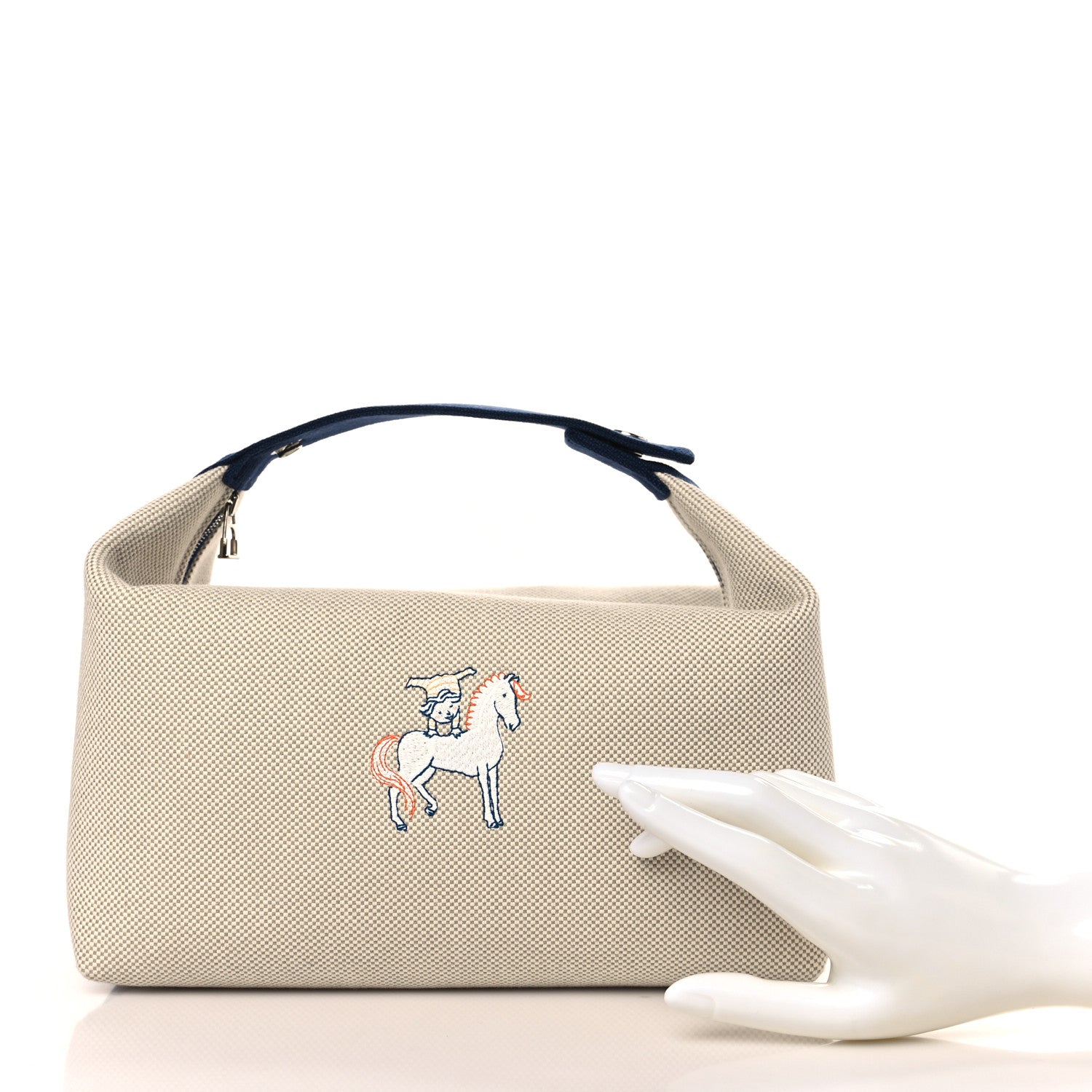 Hermes Canvas Large Bride-A-Brac Cabriole Case Bleu Nattier 2 of 7