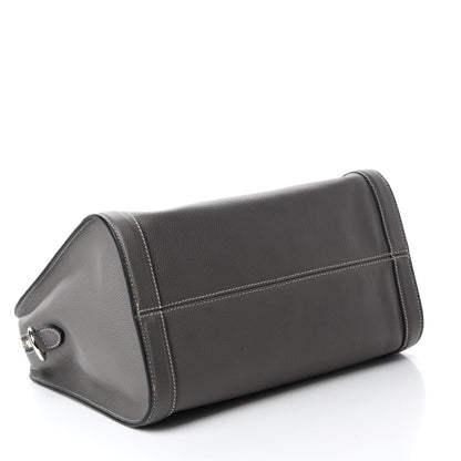Alexander McQueen Pebbled Calfskin Small Skull Padlock Zip Around Tote Dark Grey 4 of 10