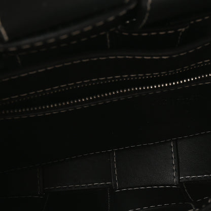 Bottega Veneta Calfskin Maxi Intrecciato Edge Stitch Cassette Crossbody Bag Black 5 of 10