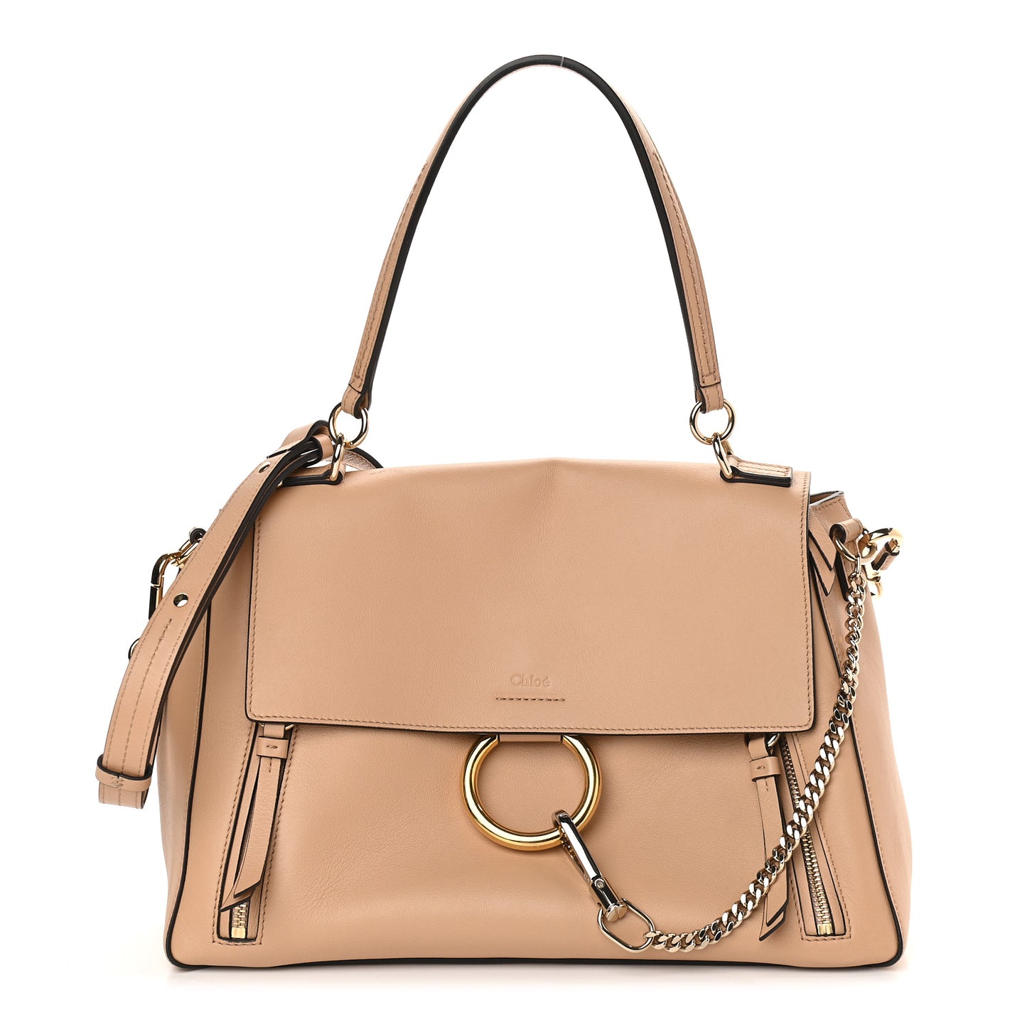 Calfskin Medium Faye Day Shoulder Bag Blush Nude