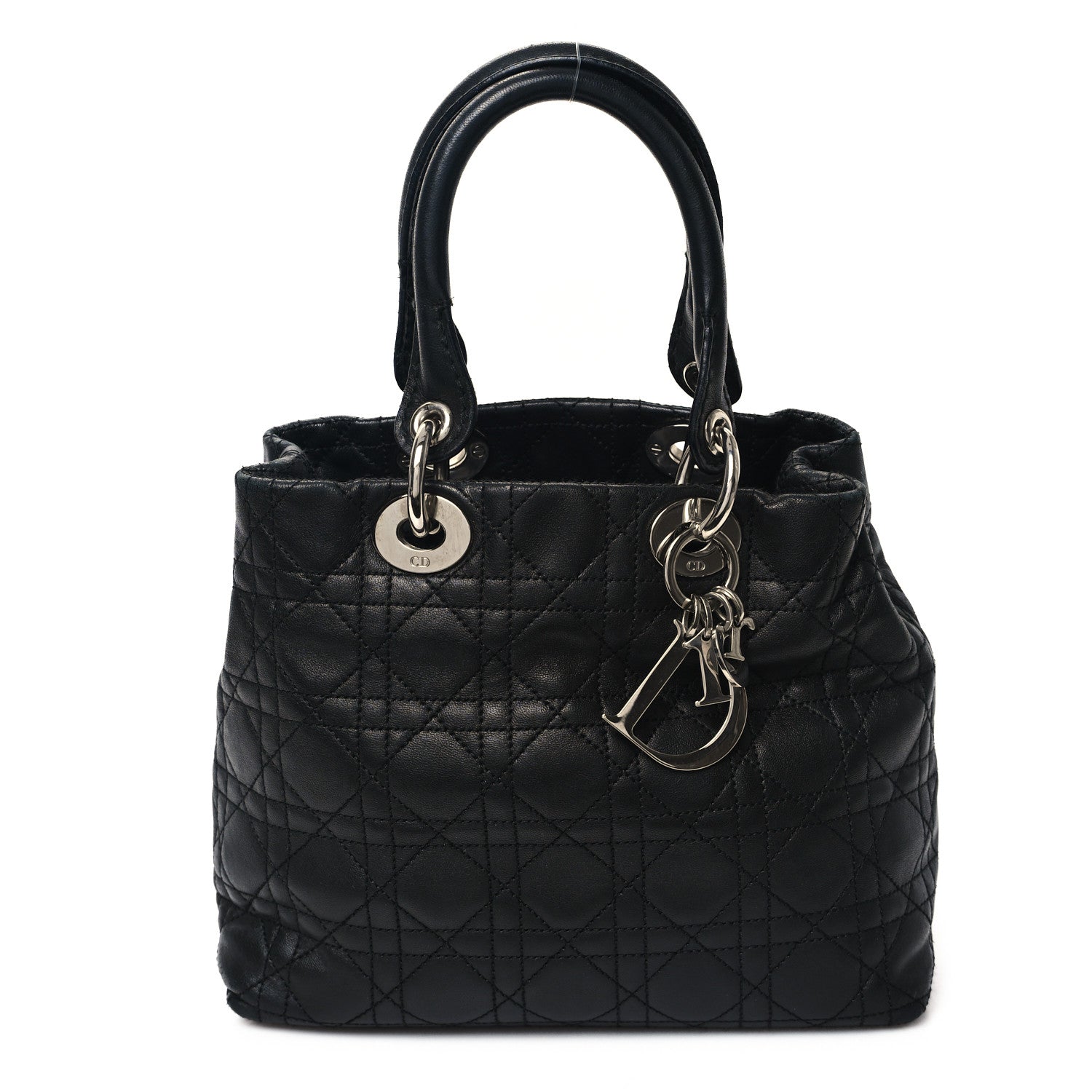 Christian Dior Lambskin Cannage Small Soft Lady Dior Tote Black 1 of 10