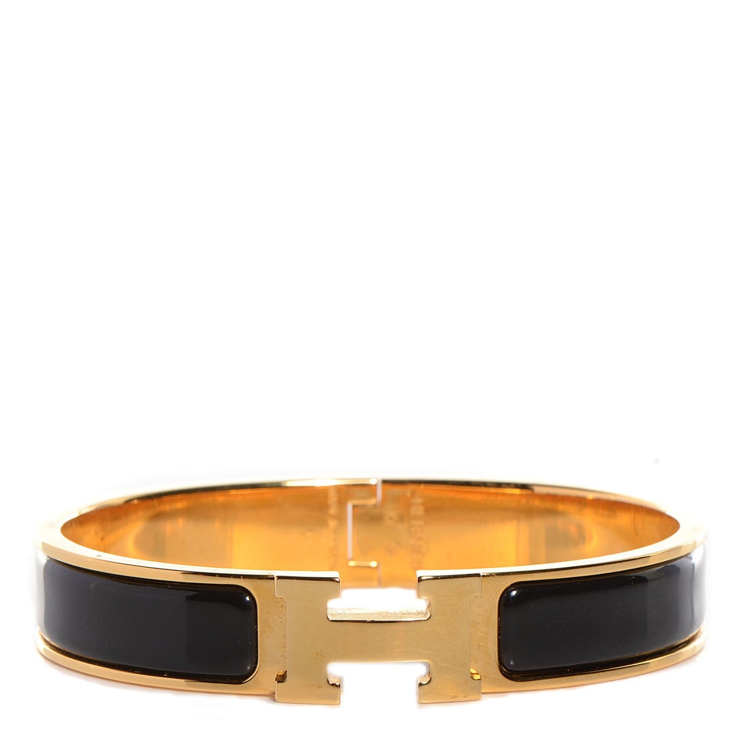 Enamel Narrow Clic Clac H Bracelet PM Black