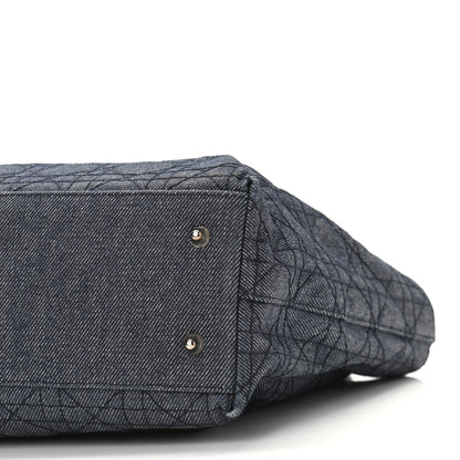 Christian Dior Denim Cannage Lady Dior Shopper Tote Blue 14 of 14