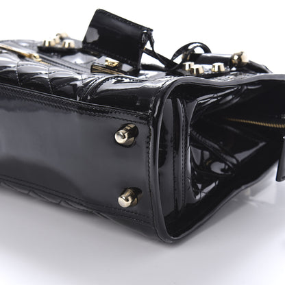 Burberry Patent Quilted Mini Manor Tote Black 7 of 9