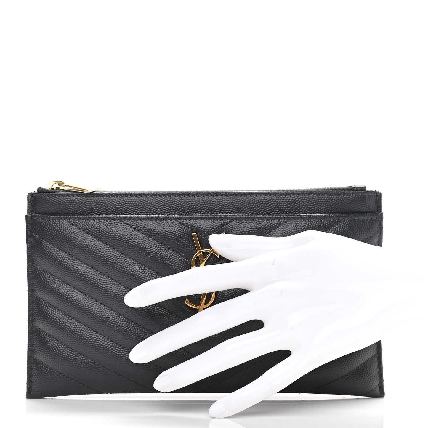 Grain De Poudre Chevron Monogram Bill Pouch Storm