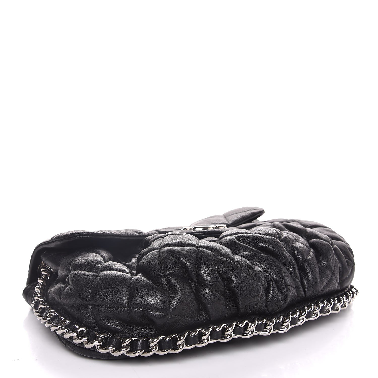 Chanel Washed Lambskin Quilted Medium Chain Around Messenger Black 4 of 8