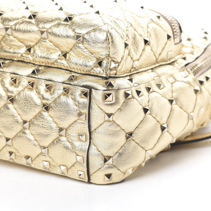 Valentino Garavani Metallic Lambskin Quilted Mini Rockstud Spike Backpack Mekong 8 of 8