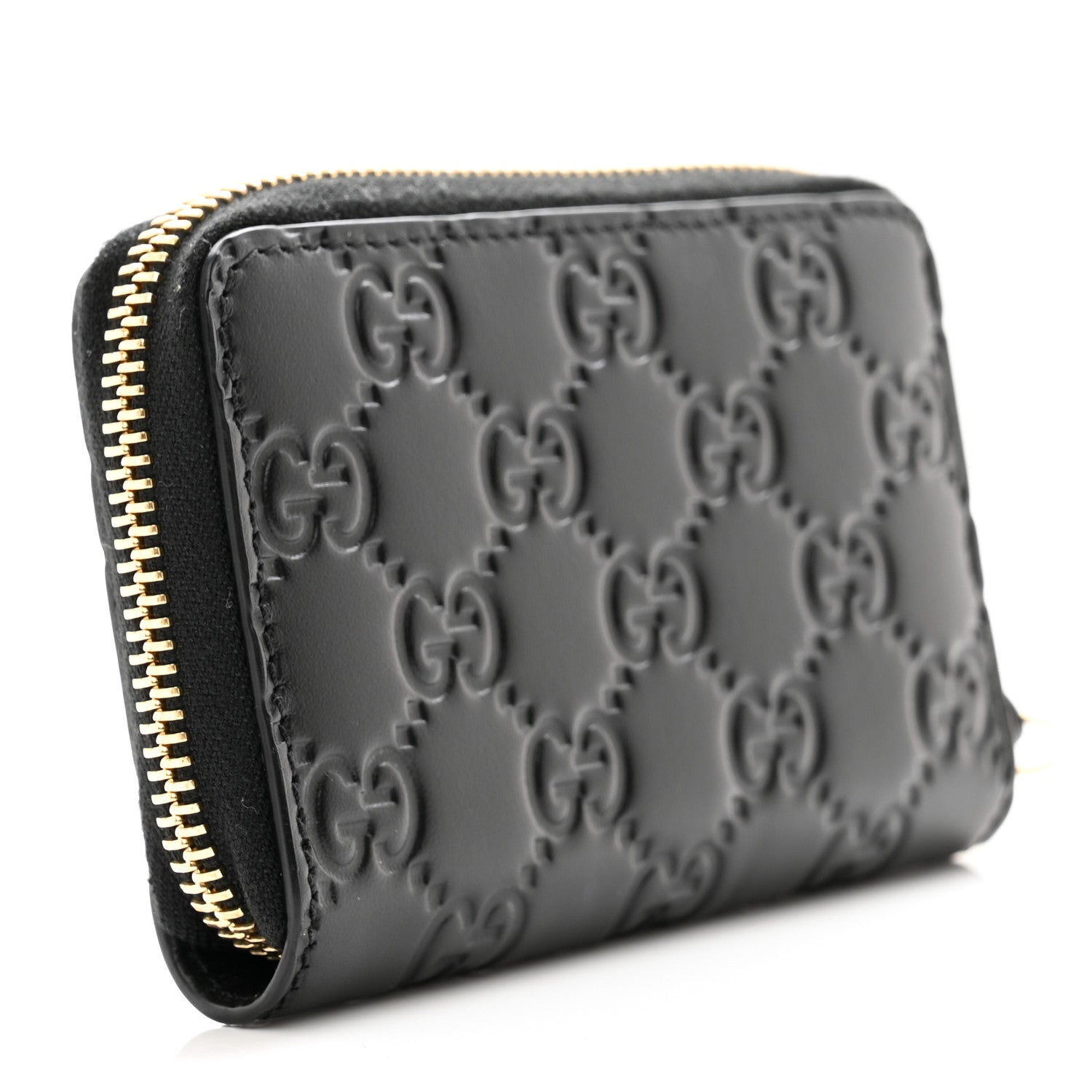 Gucci Guccissima Zip Around Card Case Black 2 of 6