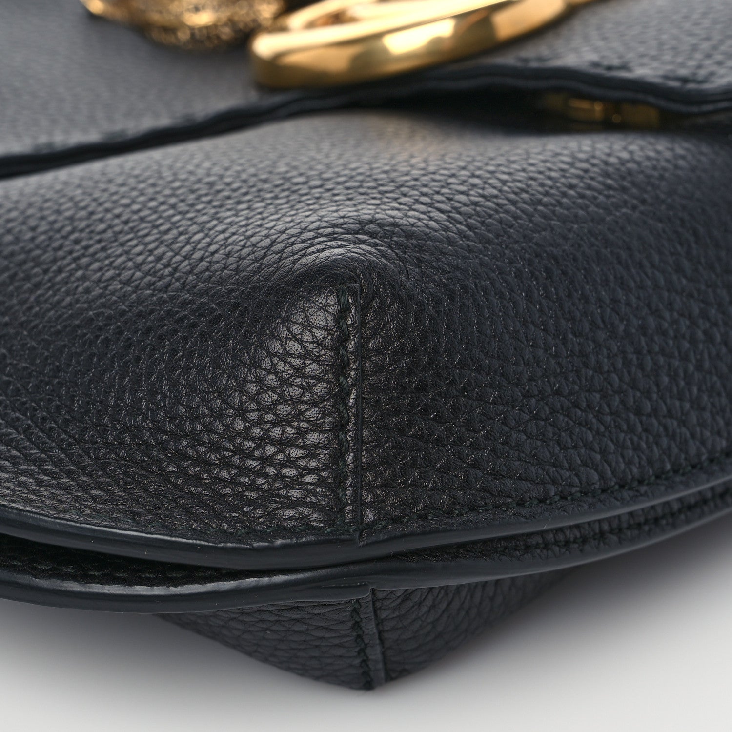 Gucci Cellarius Calfskin Feline GG Marmont Flap Shoulder Bag Black 9 of 10