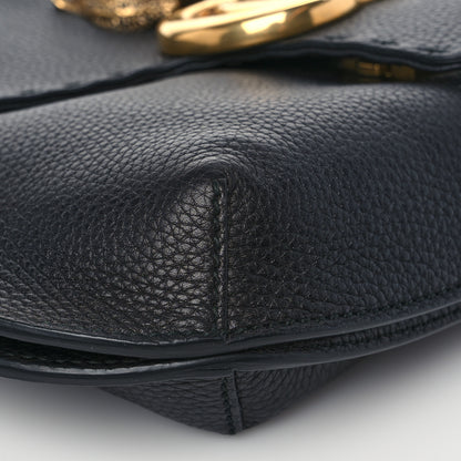 Gucci Cellarius Calfskin Feline GG Marmont Flap Shoulder Bag Black 9 of 10