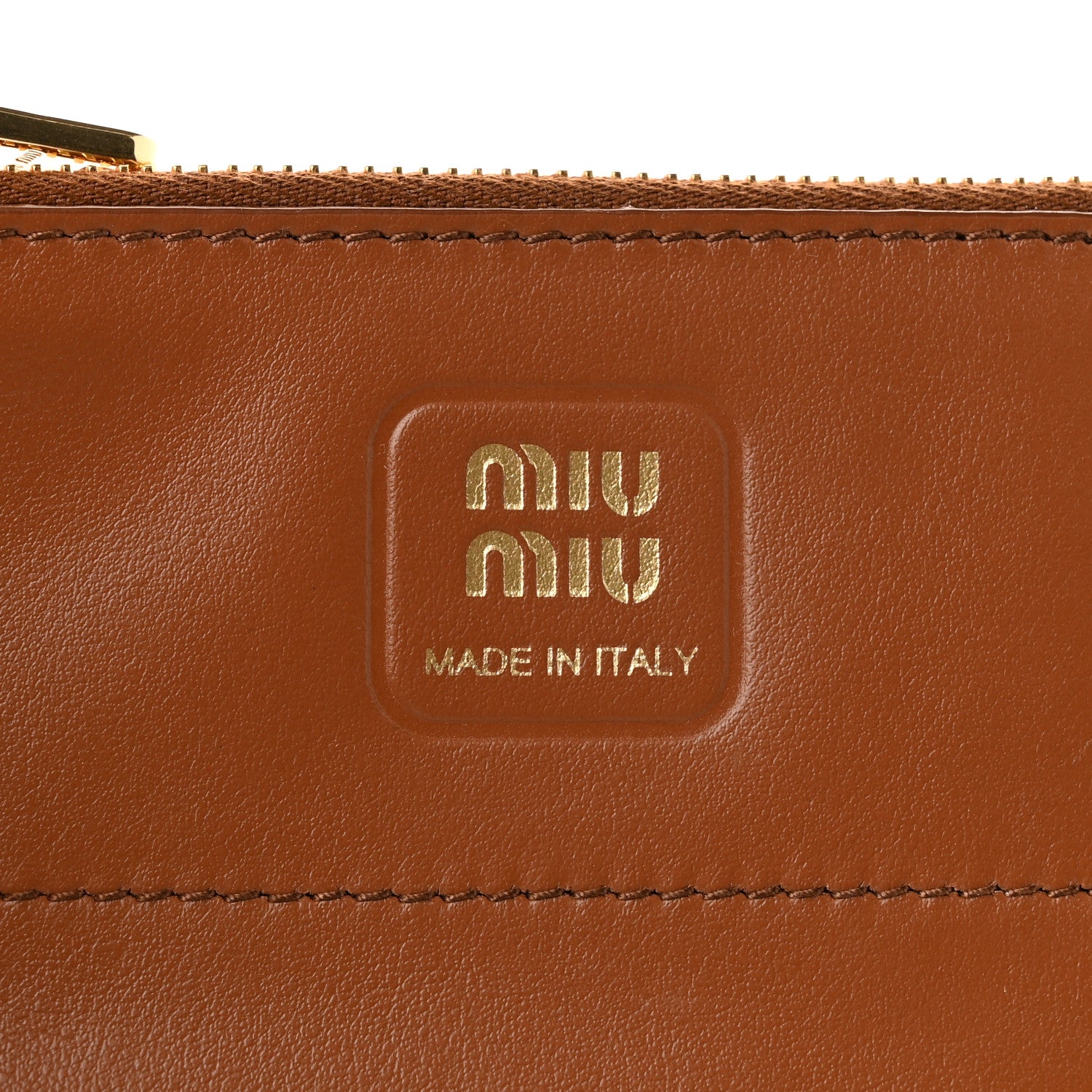 Miu Miu Calfskin Logo Basket Bag Cognac 7 of 11