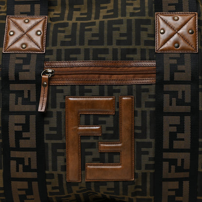 Fendi Zucca Vitello Patchwork Shoulder Bag Tobacco Sabbia 7 of 9