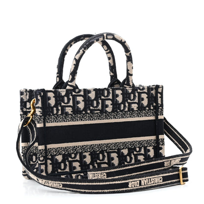 Christian Dior Oblique Mini Book Tote With Strap Blue Multicolor 3 of 12