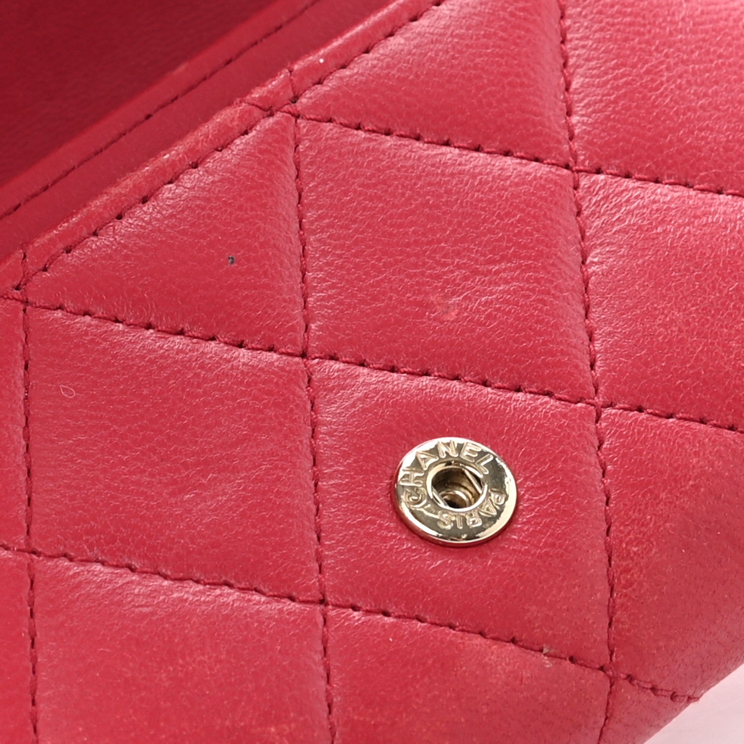 Chanel Lambskin Quilted Flap Card Holder Dark Pink 10 of 15