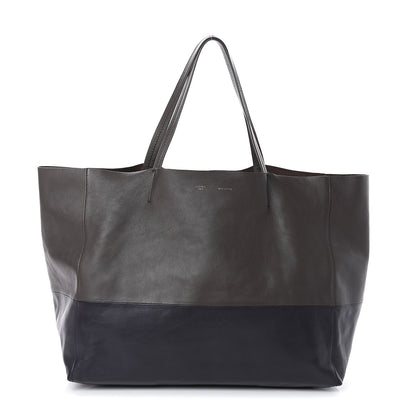 Celine Lambskin Horizontal Bi-Color Cabas Black Dark Grey 1 of 8