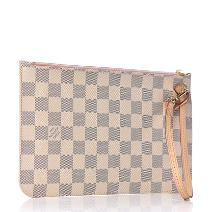 Louis Vuitton Damier Azur Neverfull MM GM Pochette Rose Ballerine 3 of 7
