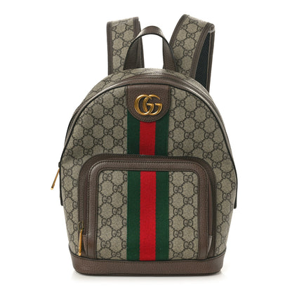 Gucci GG Supreme Monogram Calfskin Web Small Ophidia Day BackpacK Beige Ebony New Acero 1 of 10