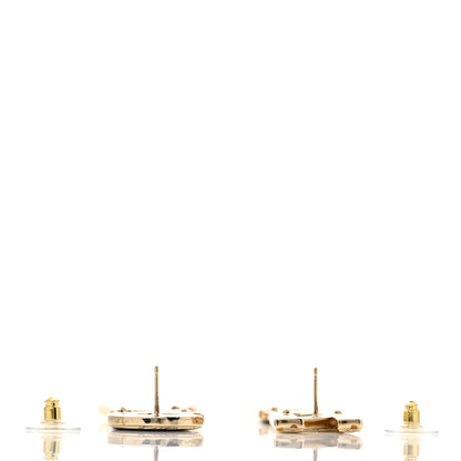 Chanel Metal Enamel Cha-Nel Logo Drop Earrings Black White 3 of 4
