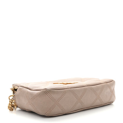 Saint Laurent SAINT LAURENT Grained Lambskin Quilted Mini Becky Double Zip Bag Natural Tan 4 of 14