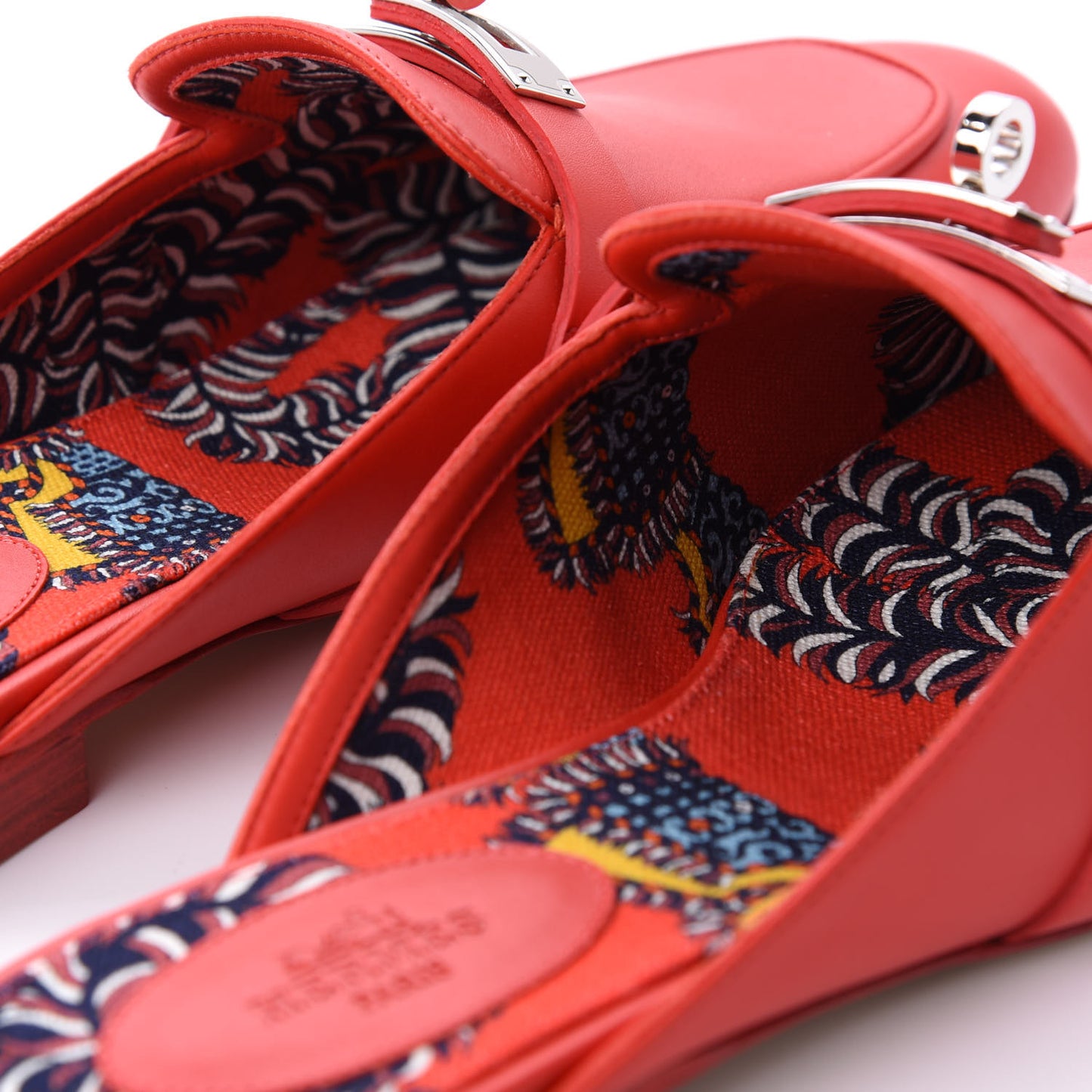 Calfskin Oz Mules 38.5 Pavot