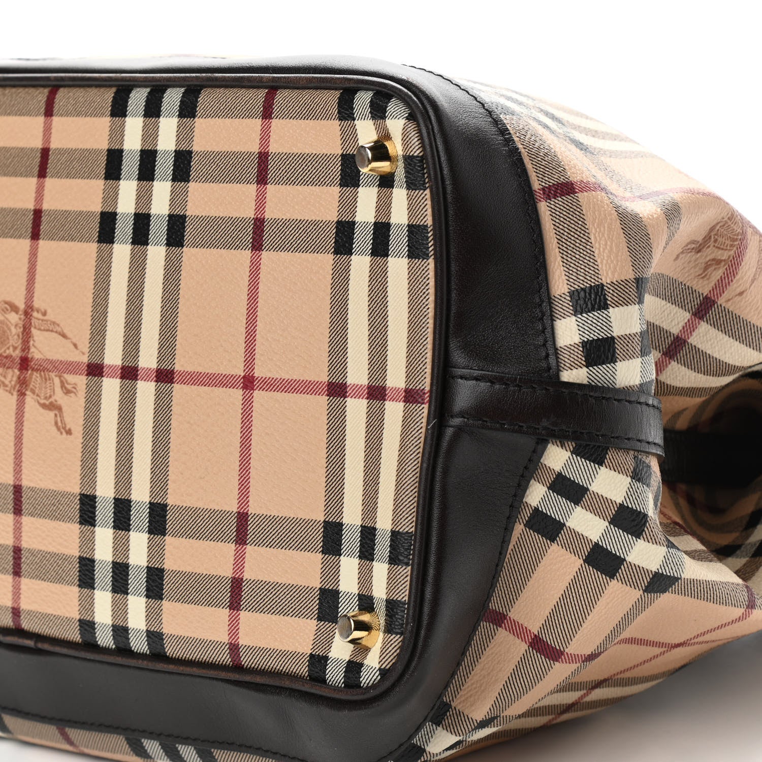 Burberry Haymarket Check Medium Golderton Tote Chocolate 9 of 9