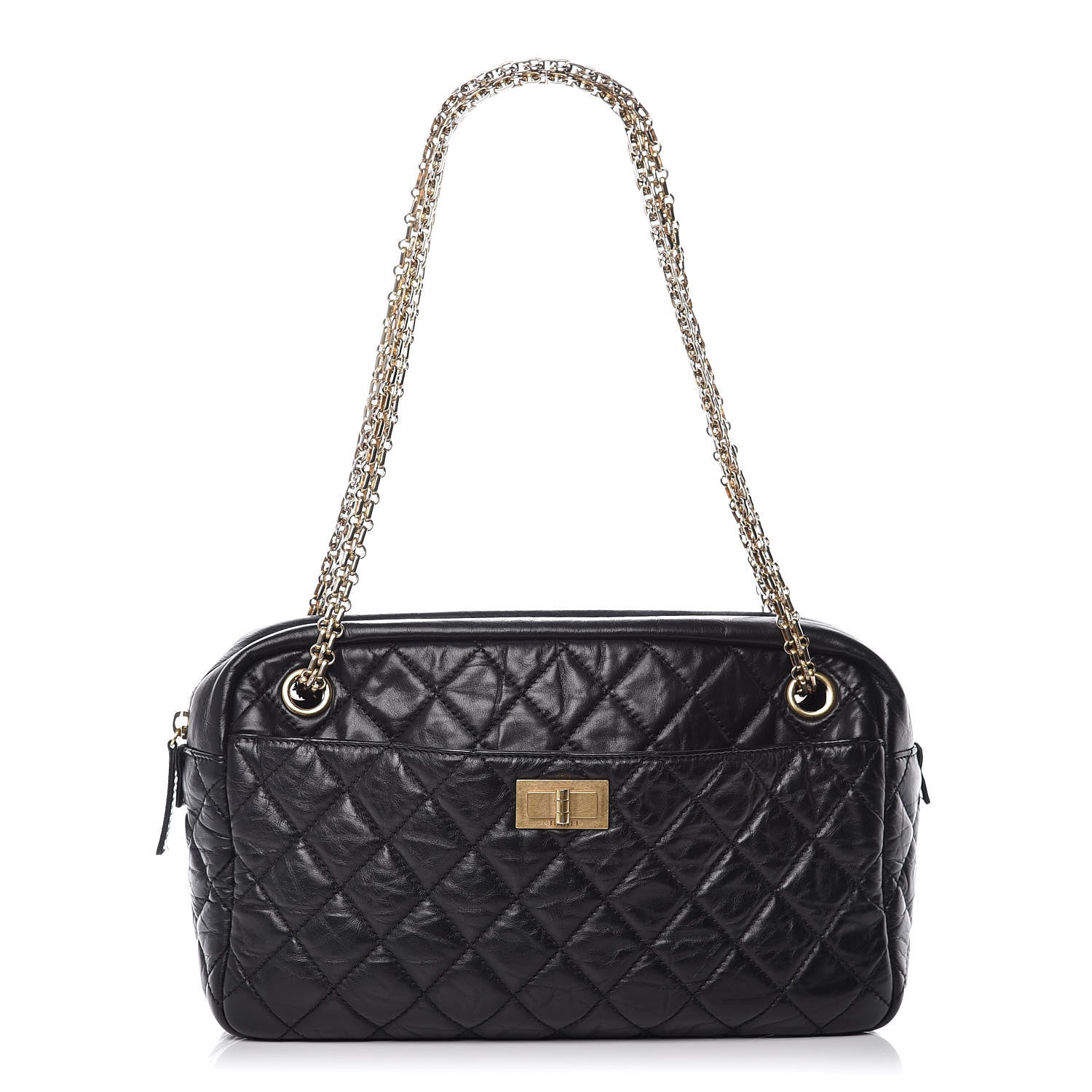 Chanel Aged Calfskin Quilted Medium Reissue Camera Case Black 1 of 13