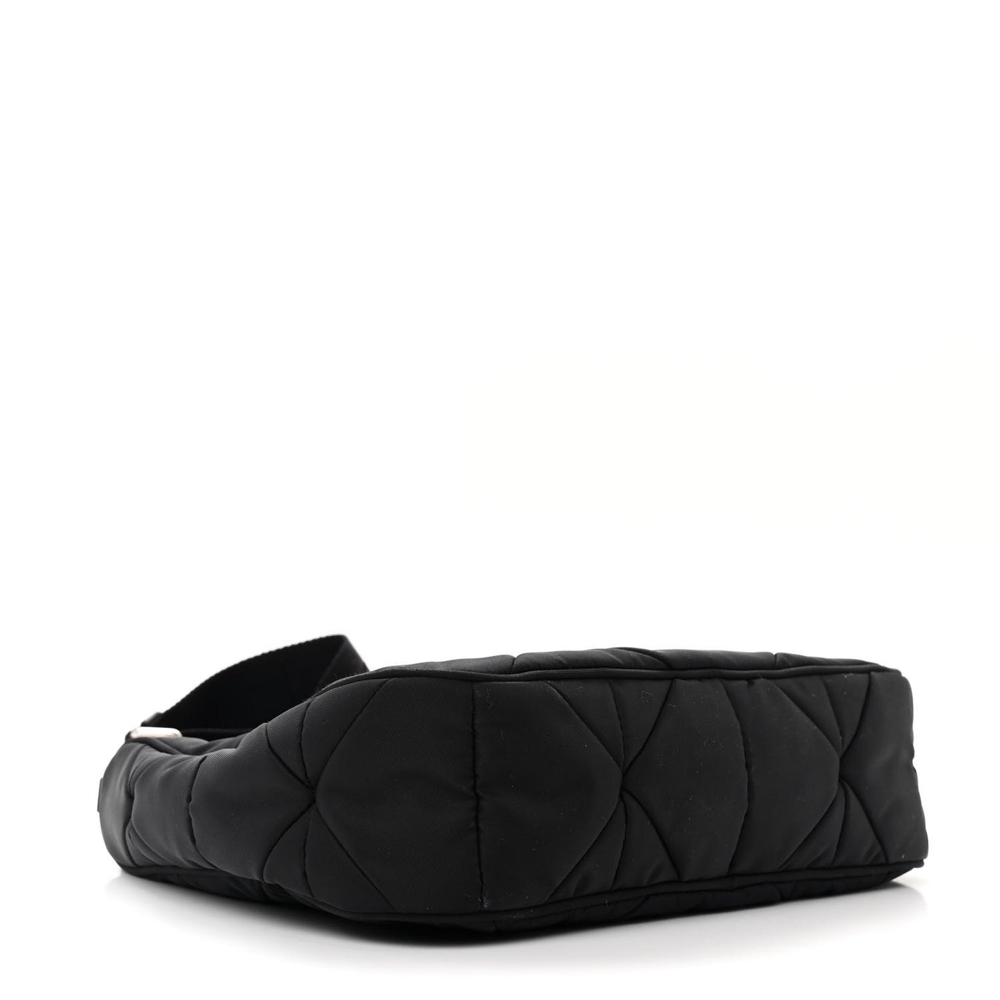 Tessuto Nylon Triangle Quilted Padded Patchwork System Shoulder Bag Black