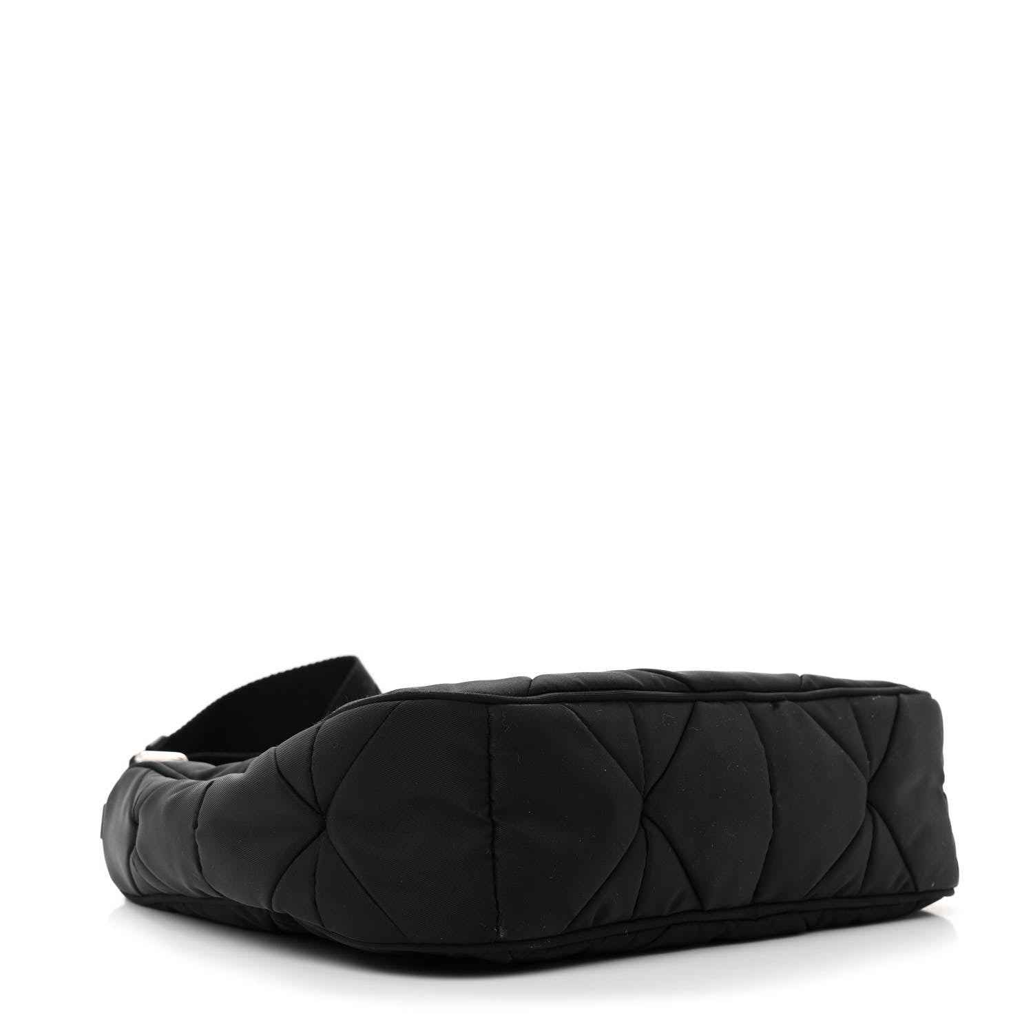 Prada Tessuto Nylon Triangle Quilted Padded Patchwork System Shoulder Bag Black 4 of 10