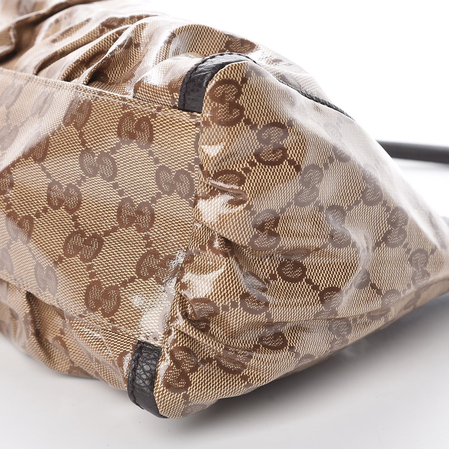 Crystal Monogram D Ring Gold Hobo Brown