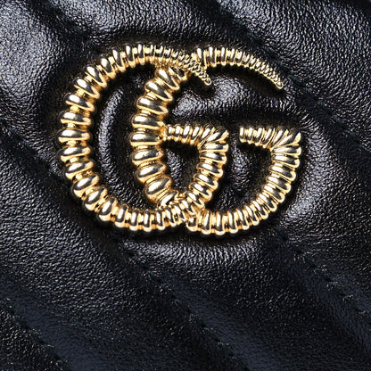 Gucci Azalea Calfskin Matelasse Diagonal Torchon GG Marmont Belt Bag 75 30 Black Romantic Cerise 9 of 11