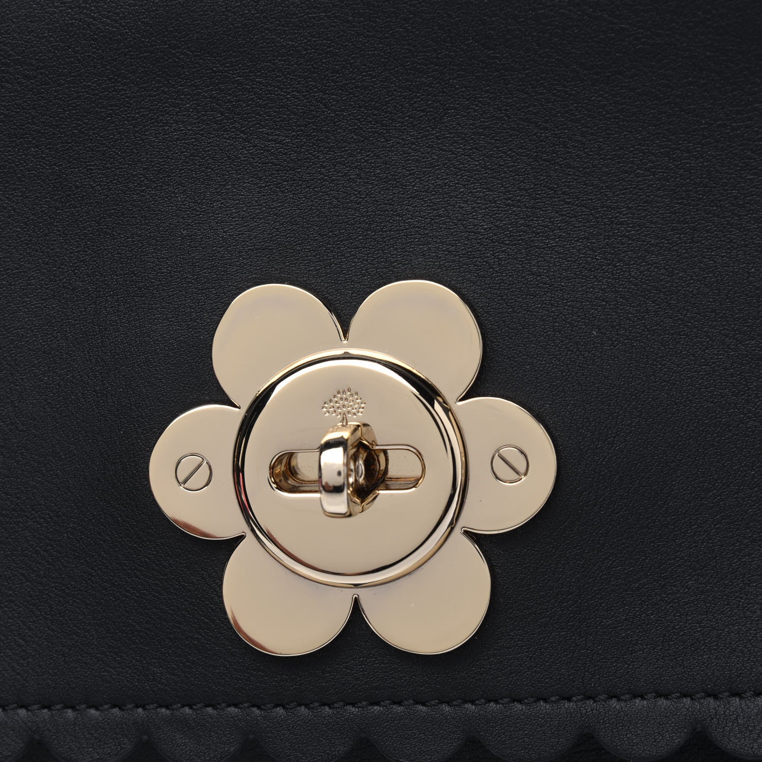 Mulberry Classic Calfskin Mini Cecily Flower Lock Crossbody Bag Black 13 of 13
