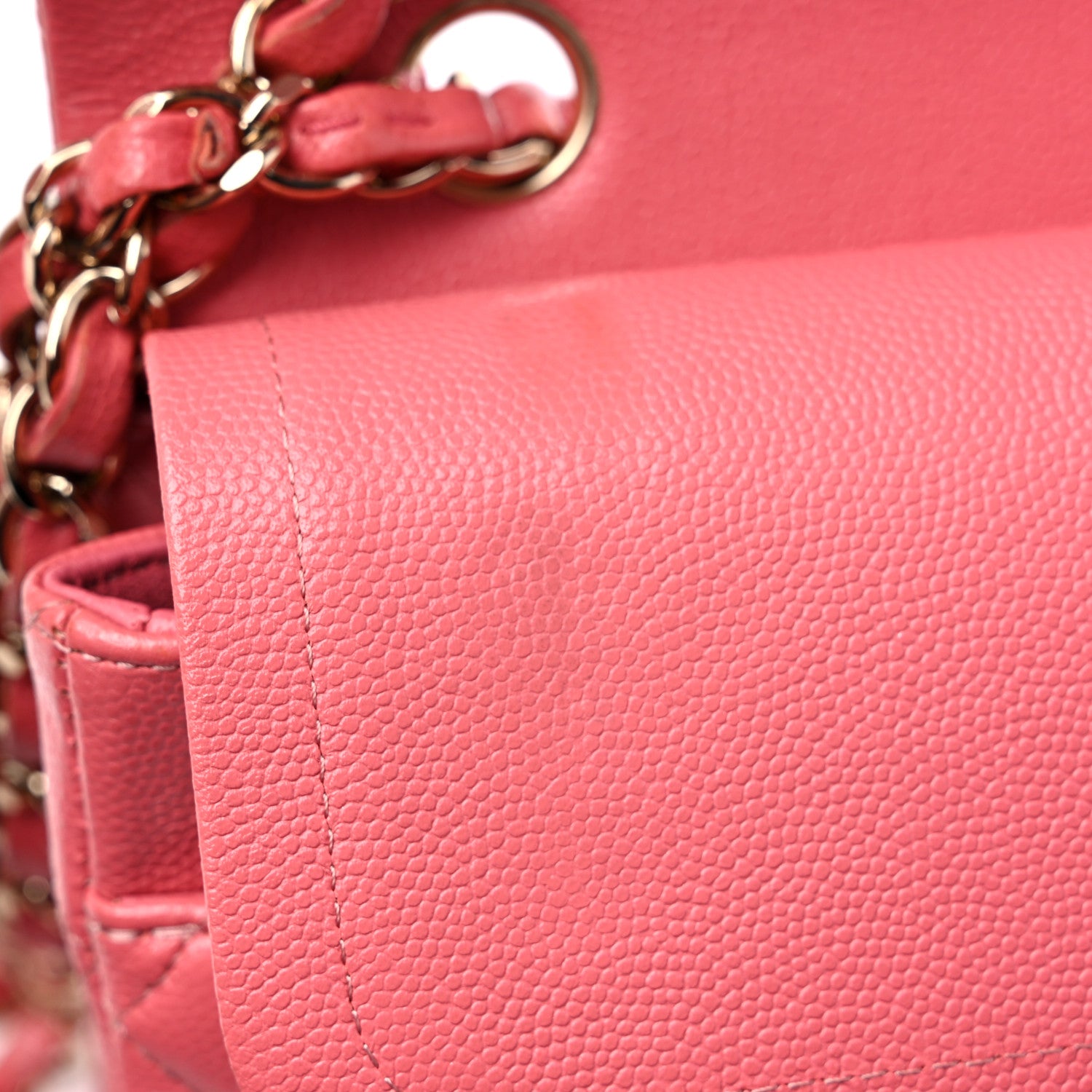 Chanel Caviar Quilted Medium Double Flap Pink 16 of 17